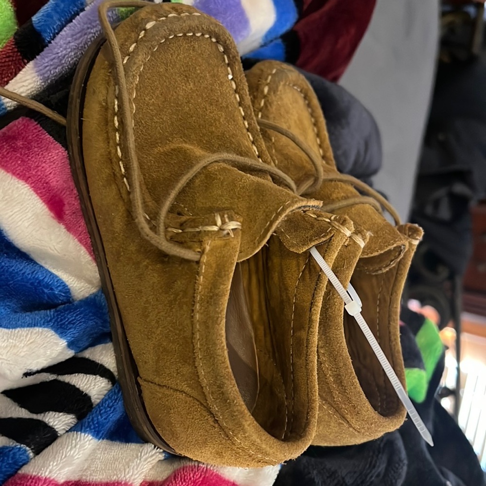 Zara kids Tan lace up Moccasins gum bottom